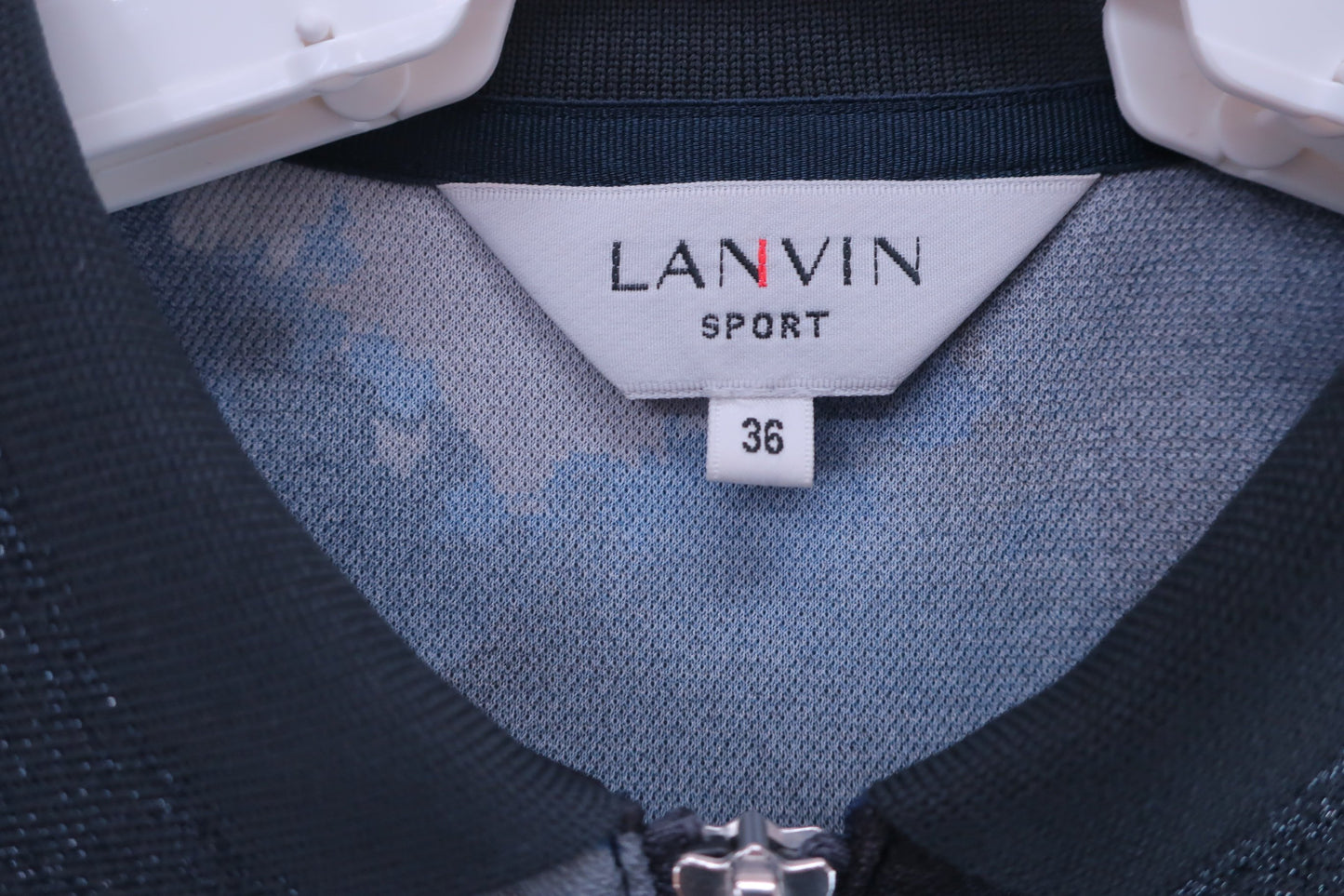 LANVIN SPORT(ランバンスポーツ) ジップアップシャツ 青カモフラ柄 レディース 36 A-2