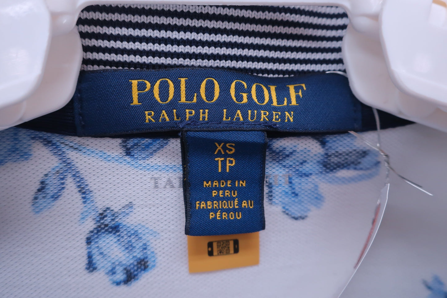 POLO GOLF(ポロゴルフ) ポロシャツ 白青総柄 レディース XS A-2