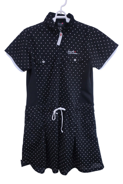 OPST(オプスト) ジップアップシャツワンピース 黒白水玉 レディース M A-1