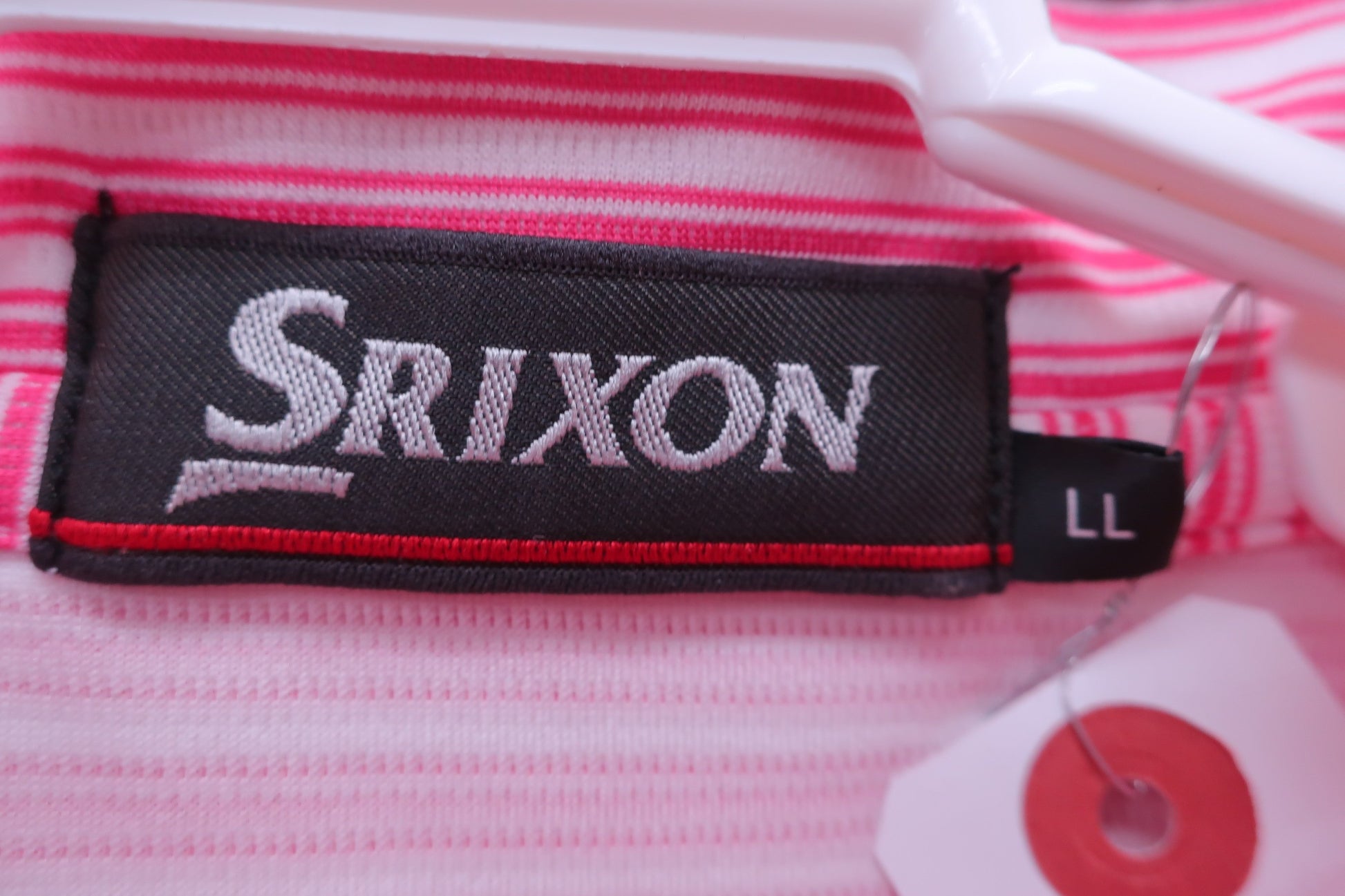 SRIXON(スリクソン) ハーフジップシャツ ピンク白ボーダー メンズ LL A-3