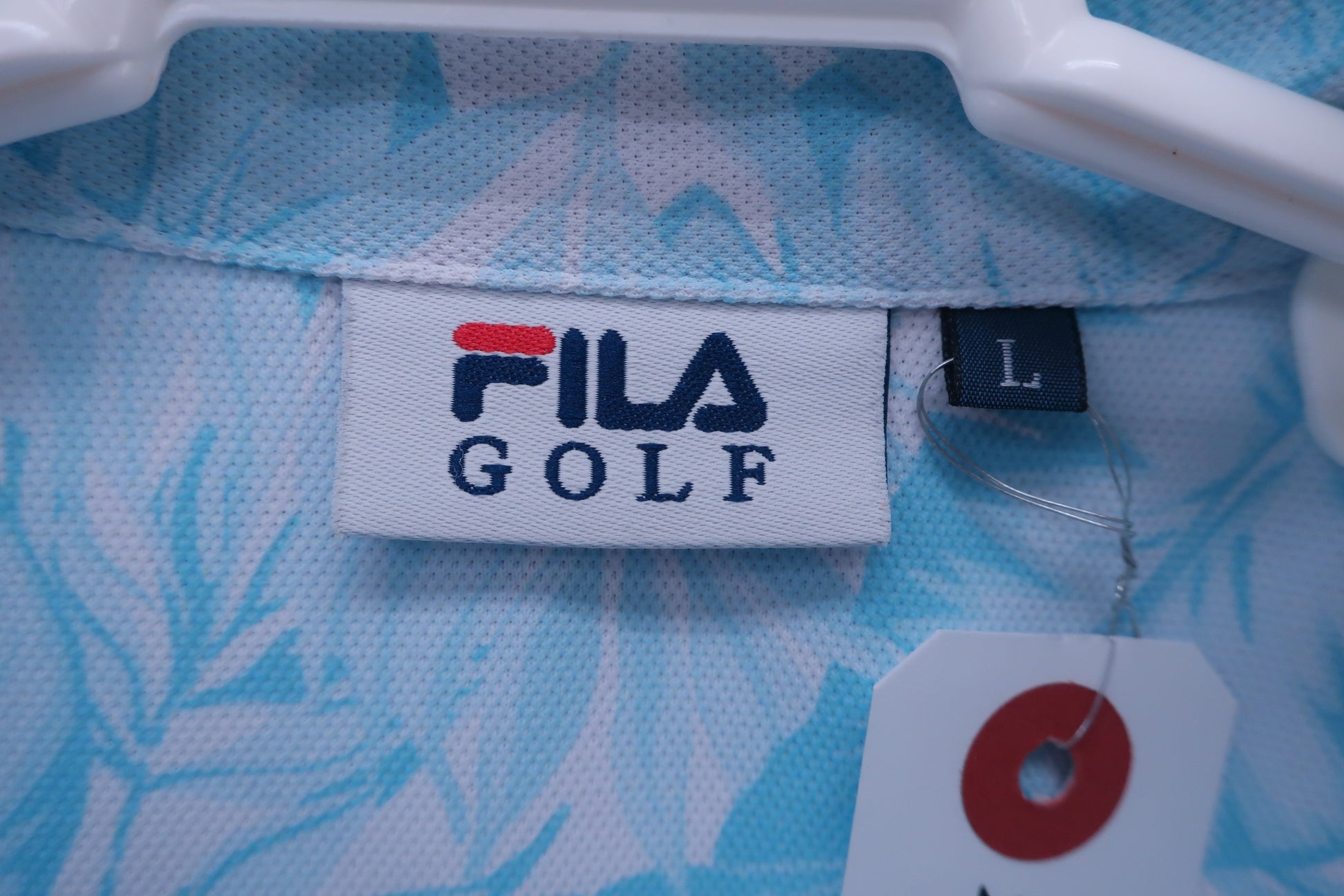 FILA GOLF(フィラゴルフ) ポロシャツ 水色総柄 メンズ L A-5