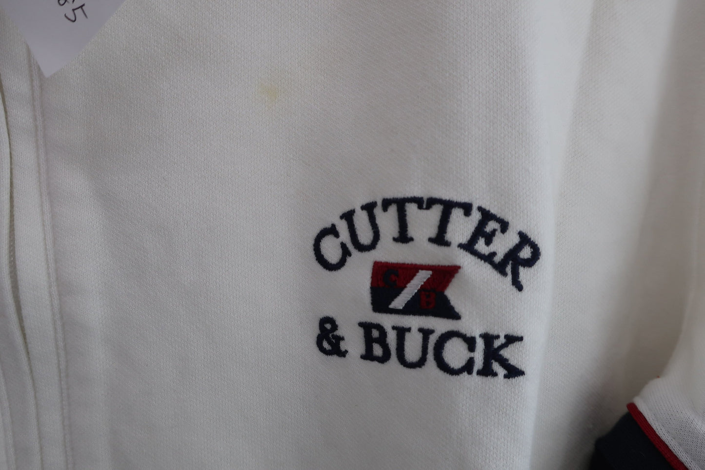 CUTTER&BUCK(カッター＆バック) 半袖ジップアップトレーナー 白 メンズ M B-3