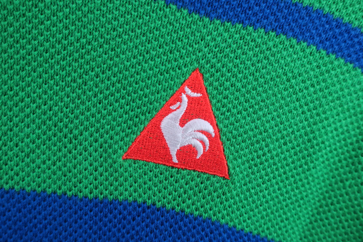 le coq sportif(ルコックスポルティフ) ハーフジップセーター 緑青ボーダー メンズ LL A-2