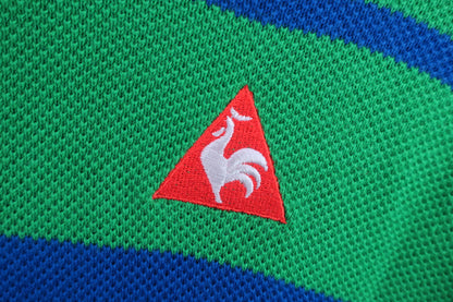 le coq sportif(ルコックスポルティフ) ハーフジップセーター 緑青ボーダー メンズ LL A-2