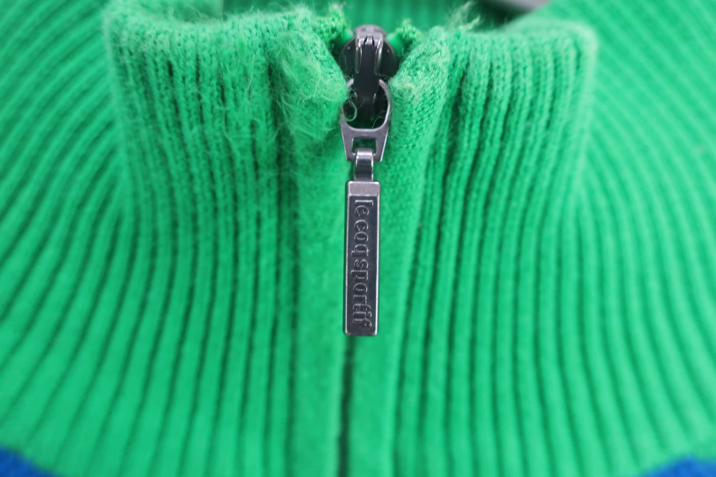 le coq sportif(ルコックスポルティフ) ハーフジップセーター 緑青ボーダー メンズ LL A-3