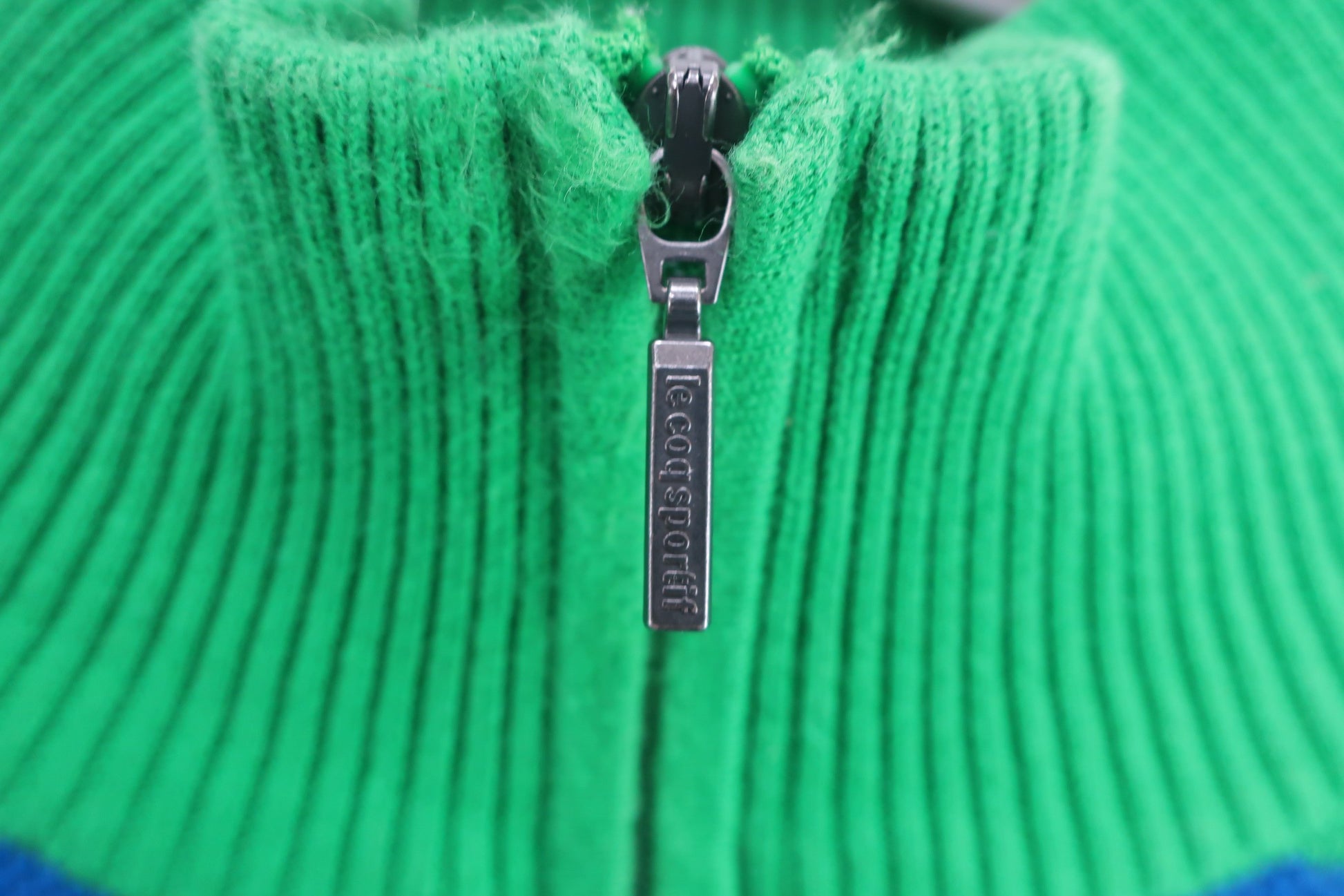 le coq sportif(ルコックスポルティフ) ハーフジップセーター 緑青ボーダー メンズ LL A-3