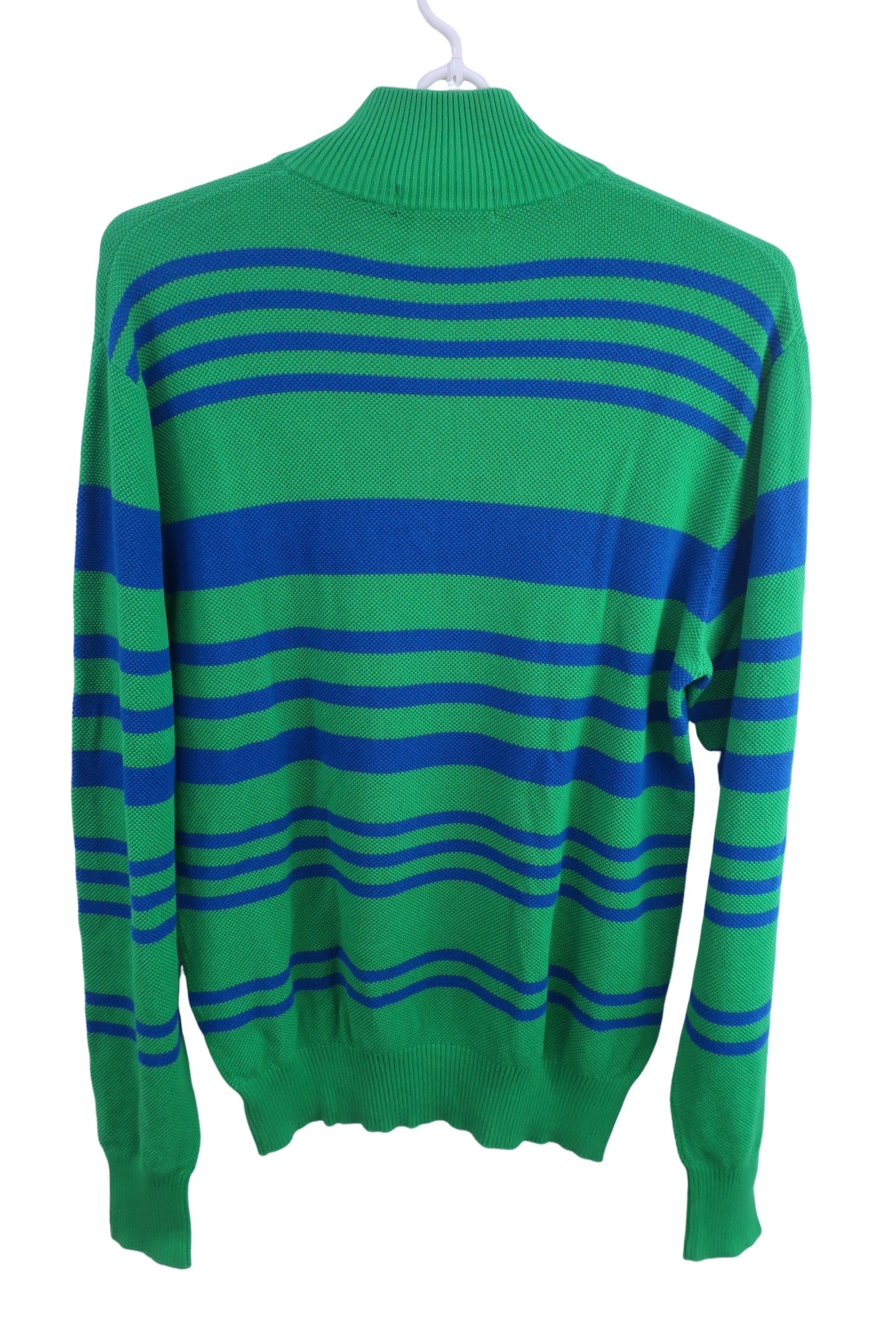 le coq sportif(ルコックスポルティフ) ハーフジップセーター 緑青ボーダー メンズ LL A-5