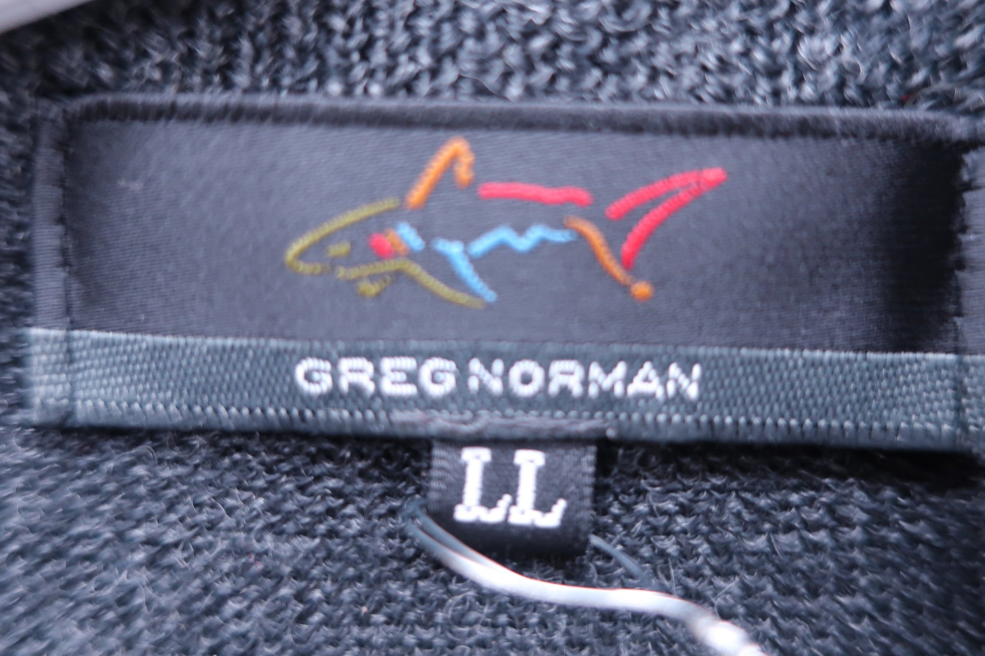 GREG NORMAN(クレグノーマン) ジップアップセーター グレー青アーガイル柄 メンズ LL A-4