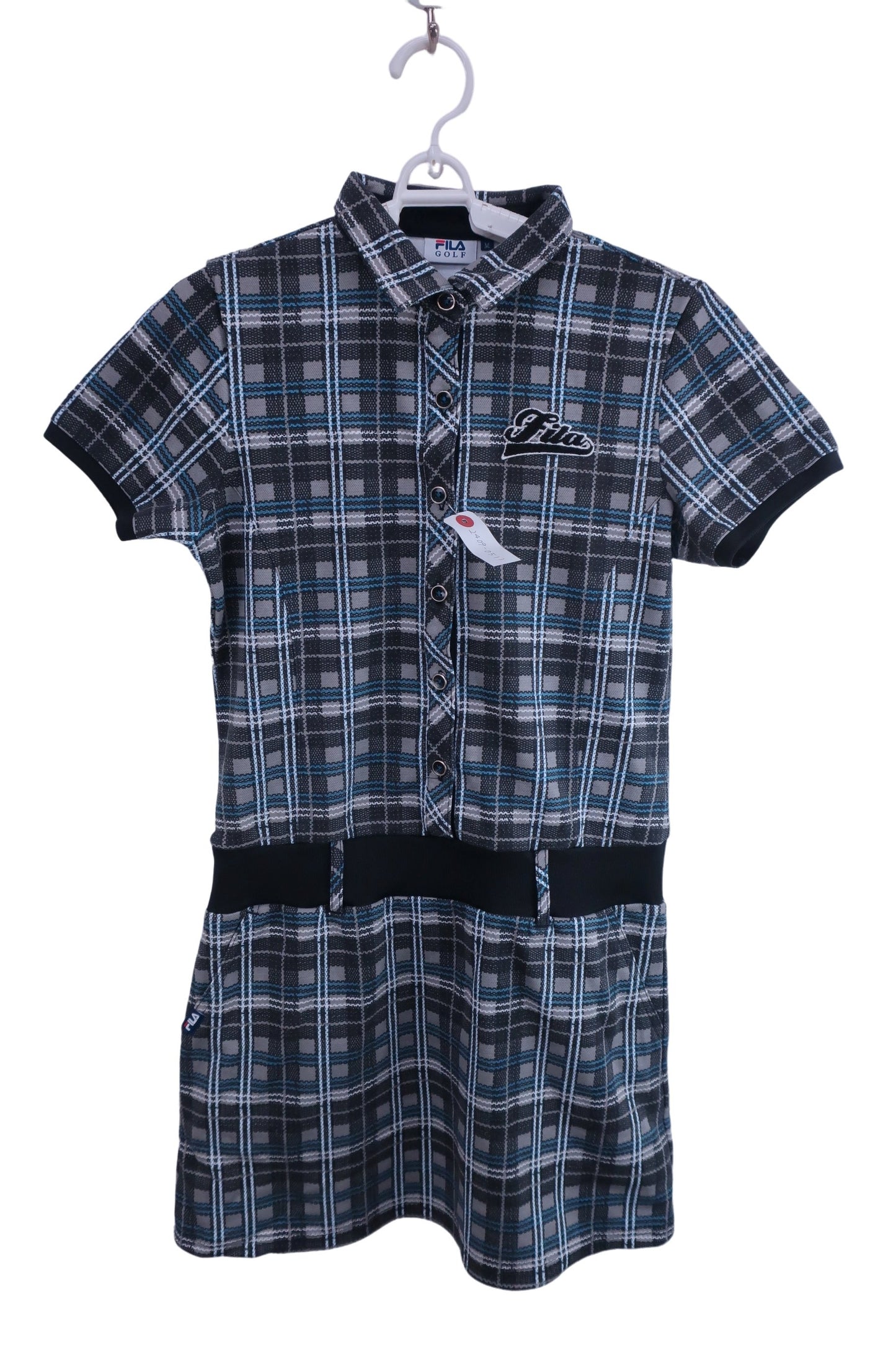 FILA GOLF(フィラゴルフ) ワンピース グレー青チェック柄 レディース M A-1