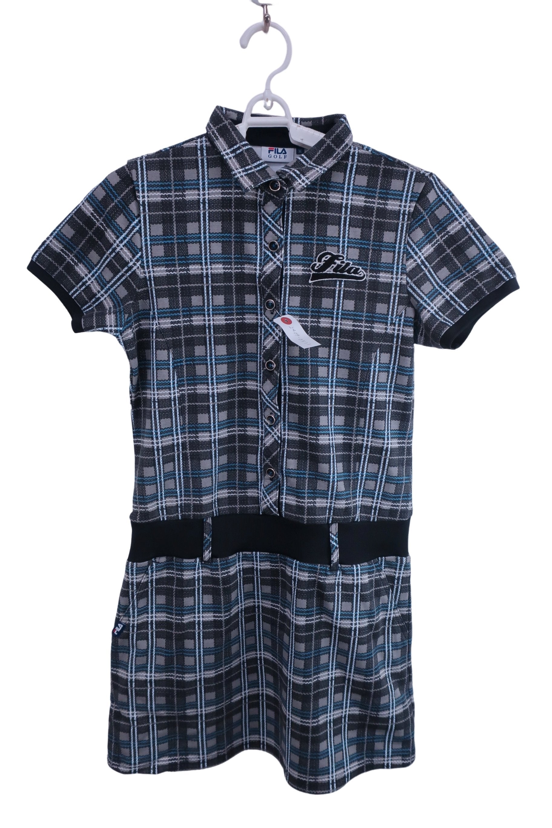 FILA GOLF(フィラゴルフ) ワンピース グレー青チェック柄 レディース M A-1
