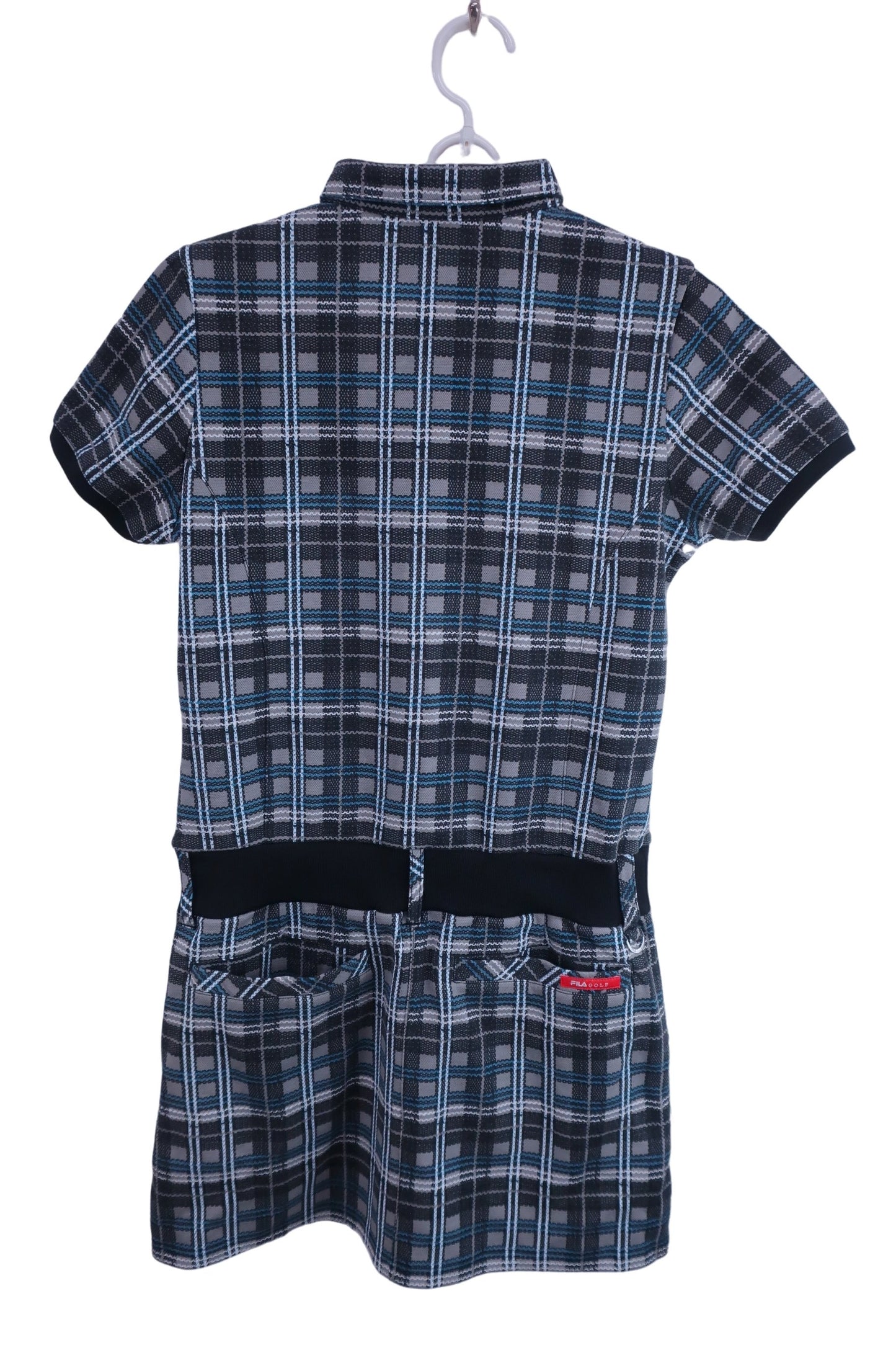 FILA GOLF(フィラゴルフ) ワンピース グレー青チェック柄 レディース M A-5