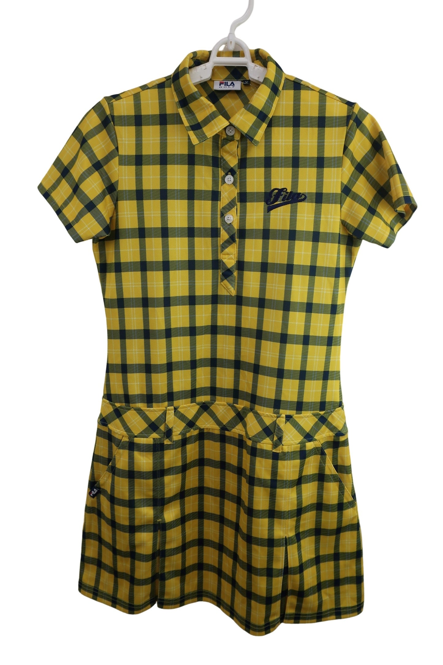 FILA GOLF(フィラゴルフ) ポロワンピース 黄色青チェック レディース M A-1
