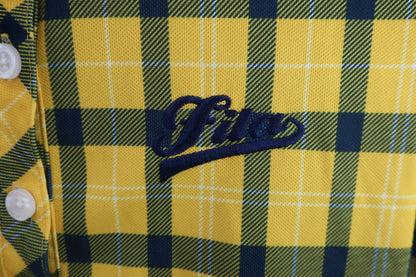 FILA GOLF(フィラゴルフ) ポロワンピース 黄色青チェック レディース M A-3