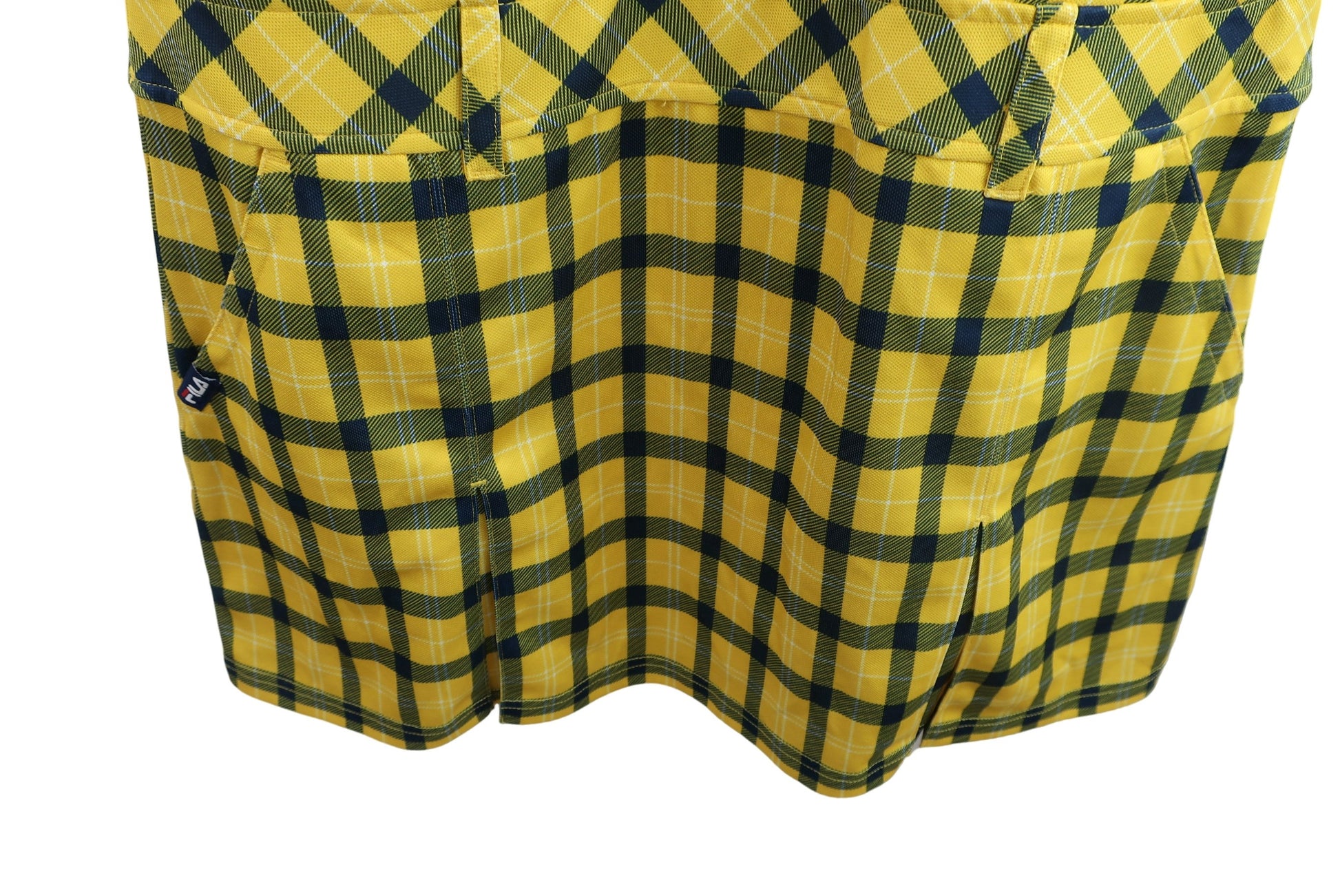 FILA GOLF(フィラゴルフ) ポロワンピース 黄色青チェック レディース M A-4