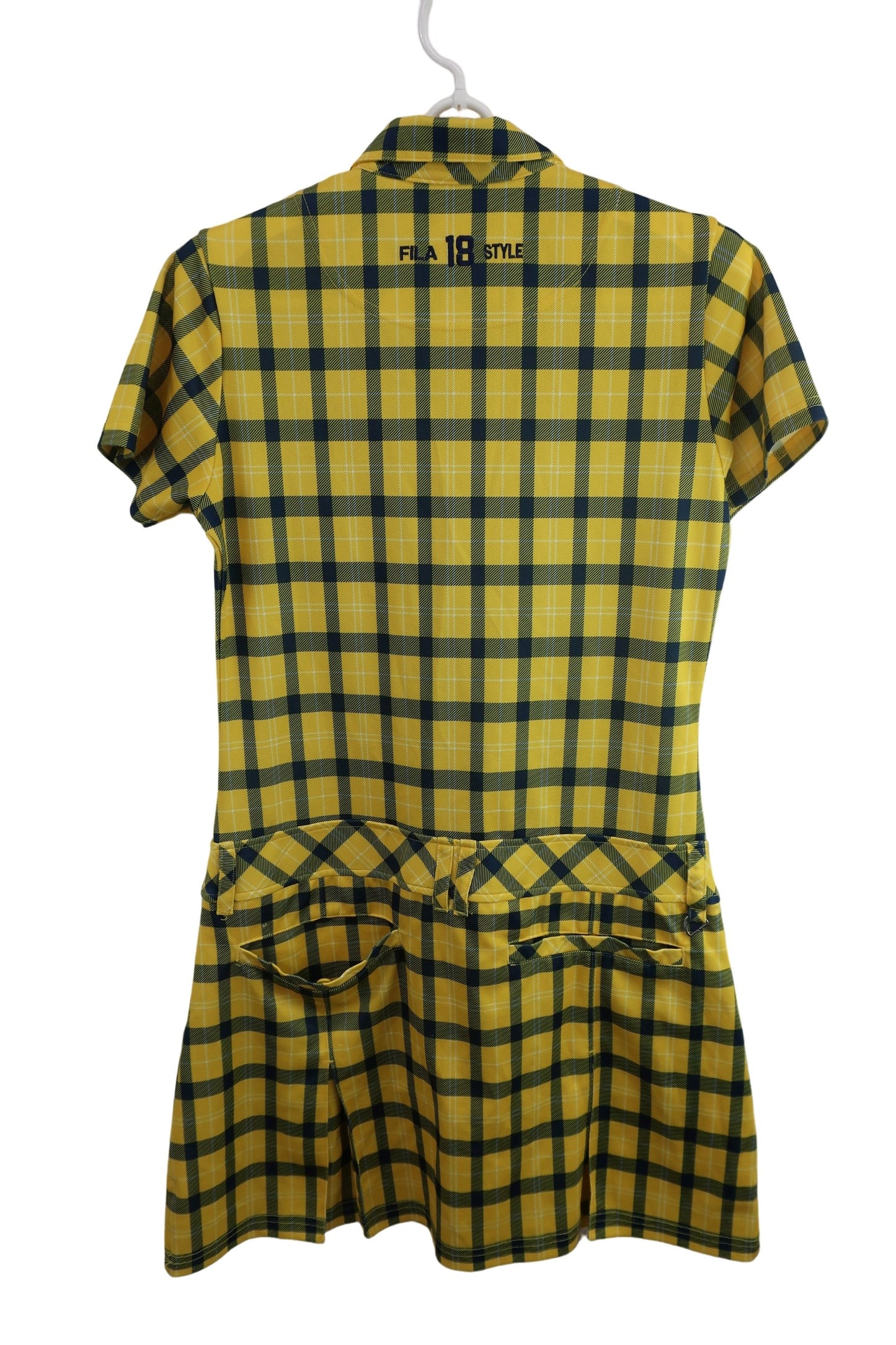 FILA GOLF(フィラゴルフ) ポロワンピース 黄色青チェック レディース M A-5