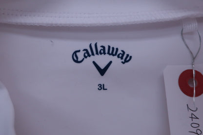 Callaway(キャロウェイ) 半袖モックネックシャツ 白 メンズ 3L B-5