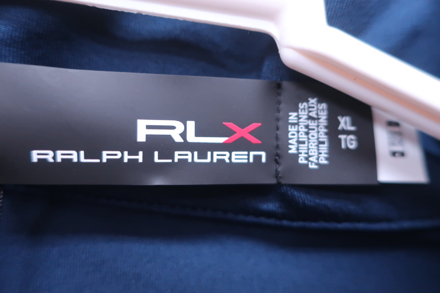 RALPH LAUREN(ラルフローレン) ハーフジップシャツ ネイビー白 メンズ XL N-3