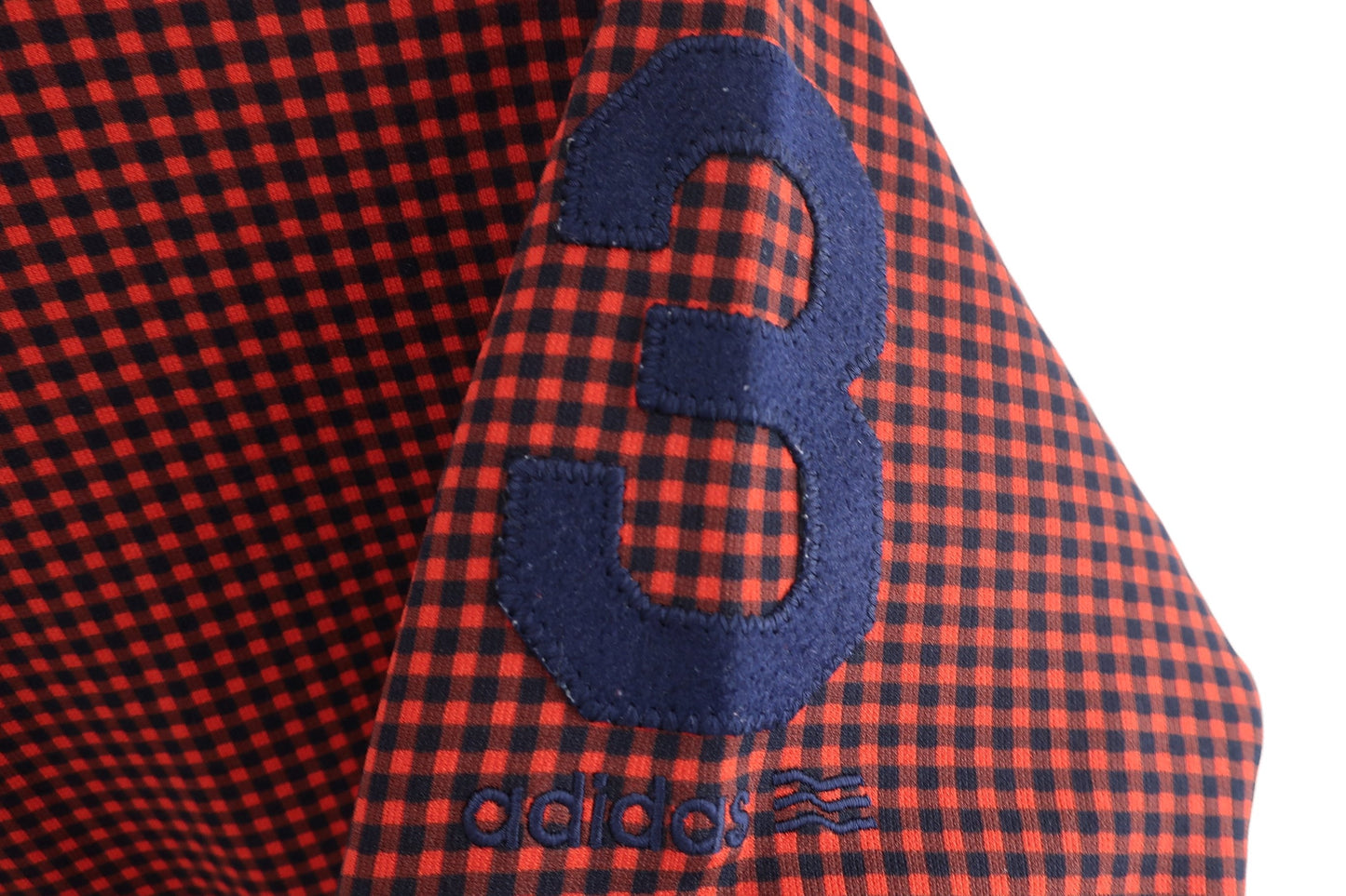 adidas(アディダス) 長袖モックネックシャツ 赤チェック メンズ LG A-3