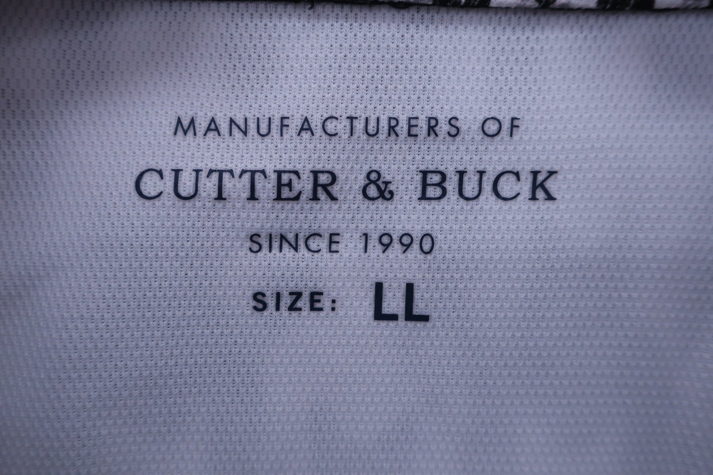 CUTTER&BUCK(カッター＆バック) ポロシャツ 白黒総柄 メンズ LL S-3