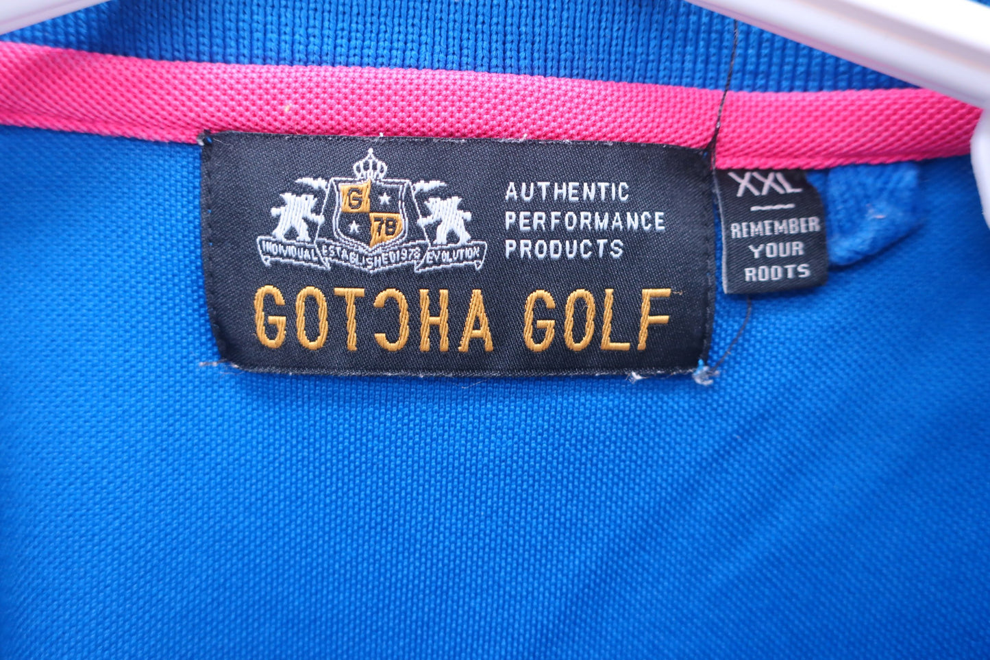 GOTCHA GOLF(ゴッチャゴルフ) ポロシャツ 青 メンズ XXL B-2