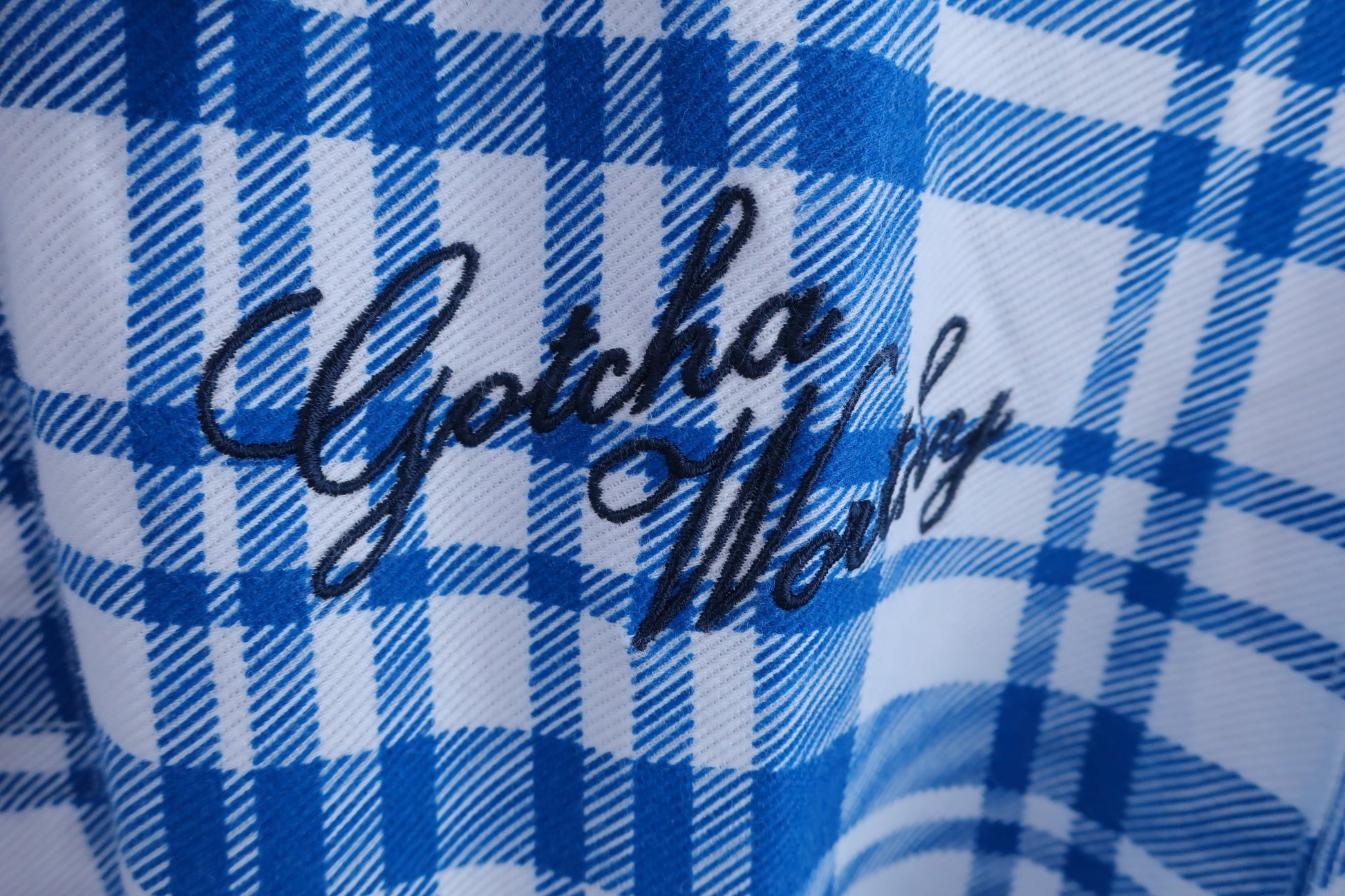 GOTCHA GOLF(ゴッチャゴルフ) ポロシャツ 白青チェック メンズ XXL B-2