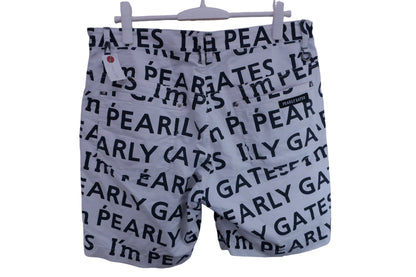 PEARLY GATES ハーフパンツ 白ネイビー文字柄 メンズ 6 053-9132305 B-4