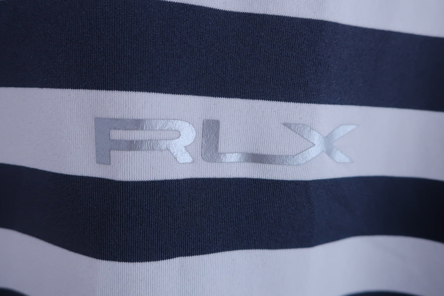 RLX RALPH LAUREN(アールエルエックス) ポロシャツ 白青ボーダー メンズ M B-2