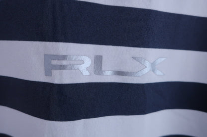 RLX RALPH LAUREN(アールエルエックス) ポロシャツ 白青ボーダー メンズ M B-2