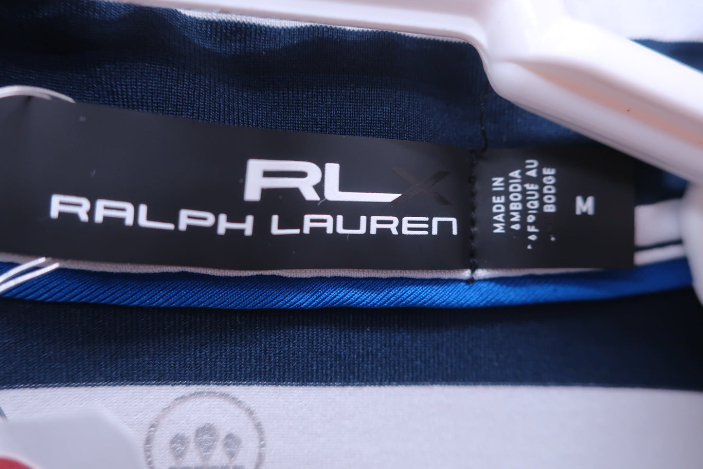 RLX RALPH LAUREN(アールエルエックス) ポロシャツ 白青ボーダー メンズ M B-3
