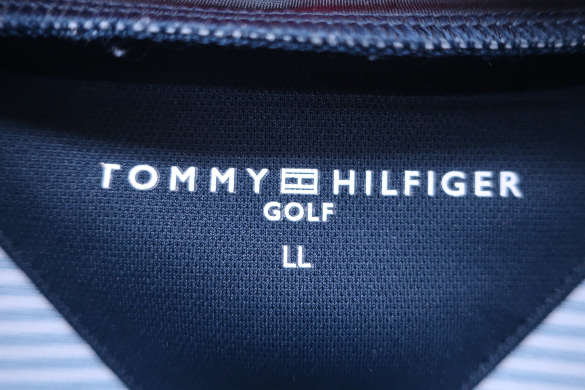 TOMMY HILFIGER GOLF(トミーヒルフィガーゴルフ) 半袖モックネックシャツ 白黒ボーダー レディース LL S-4