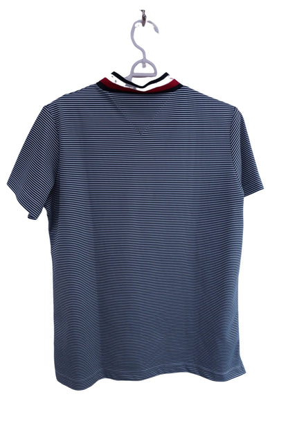 TOMMY HILFIGER GOLF(トミーヒルフィガーゴルフ) 半袖モックネックシャツ 白黒ボーダー レディース LL S-5