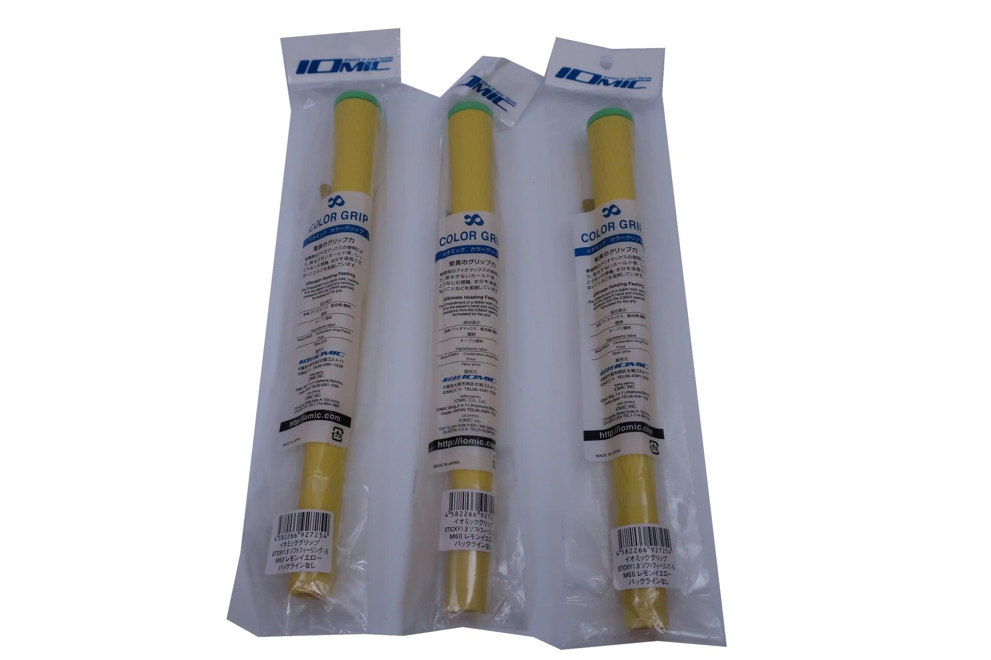 IOMIC(イオミック) ゴルフグリップ3本セット レモンイエロー M60 STICKY1.8 ソフトフィーリング -5 N-2