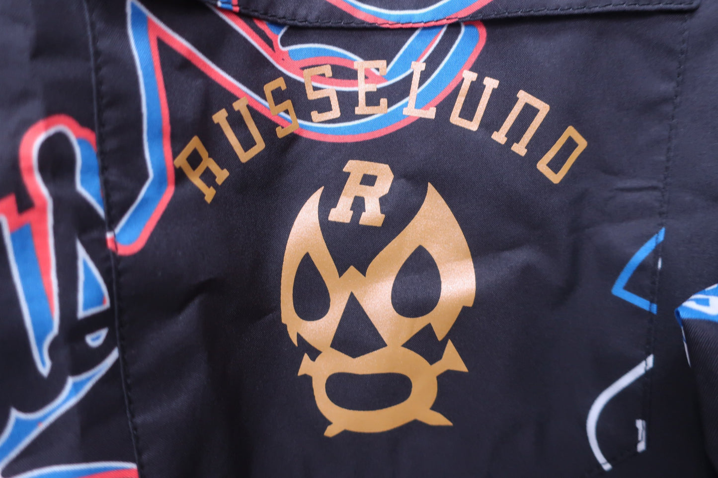 RUSSELUNO(ラッセルノ) レインオールインワン(収納袋付) 黒総柄 メンズ 6 RS-2220904 S-2