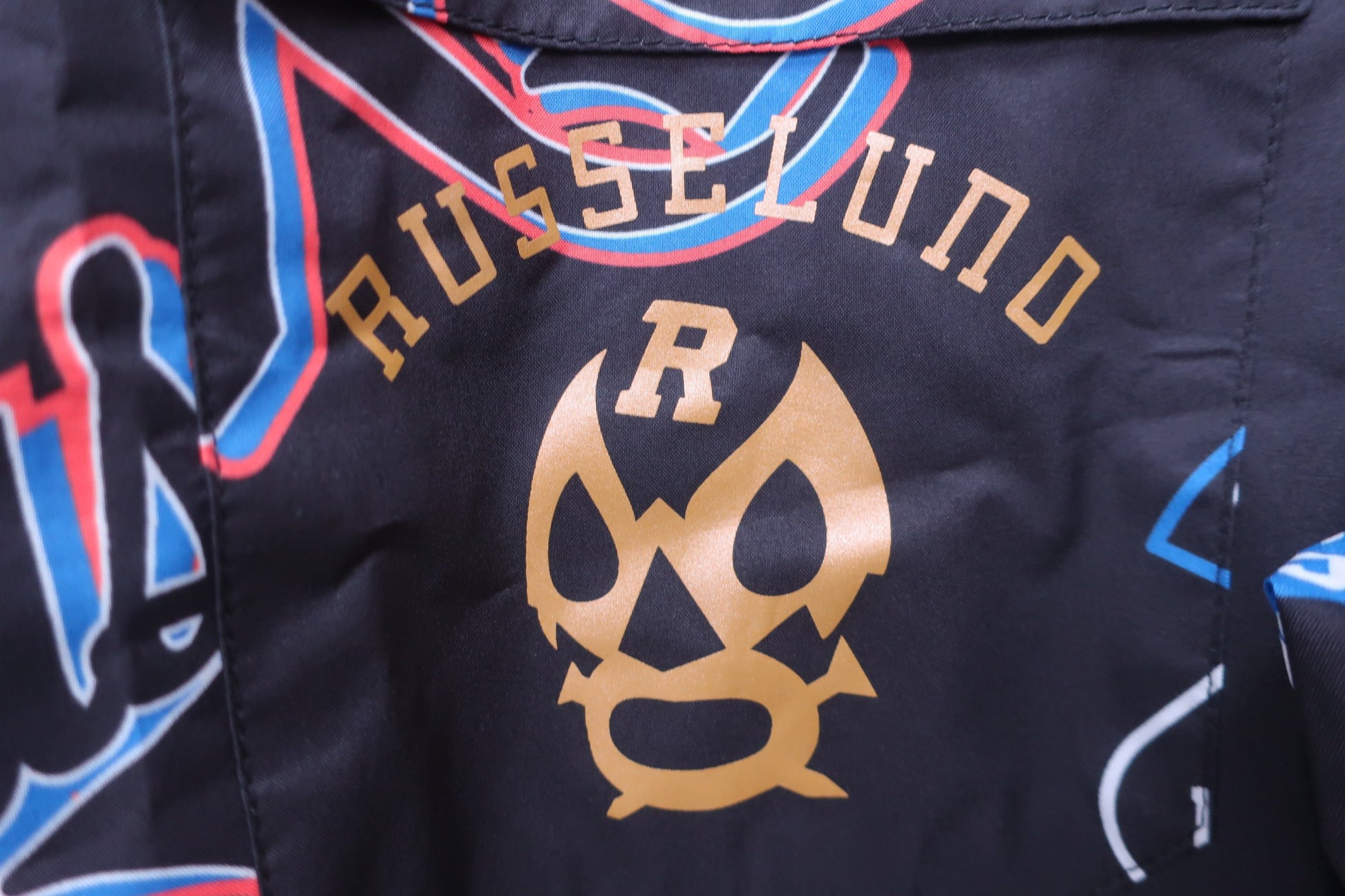 RUSSELUNO(ラッセルノ) レインオールインワン(収納袋付) 黒総柄 メンズ 6 RS-2220904 S-2
