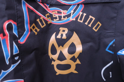 RUSSELUNO(ラッセルノ) レインオールインワン(収納袋付) 黒総柄 メンズ 6 RS-2220904 S-2