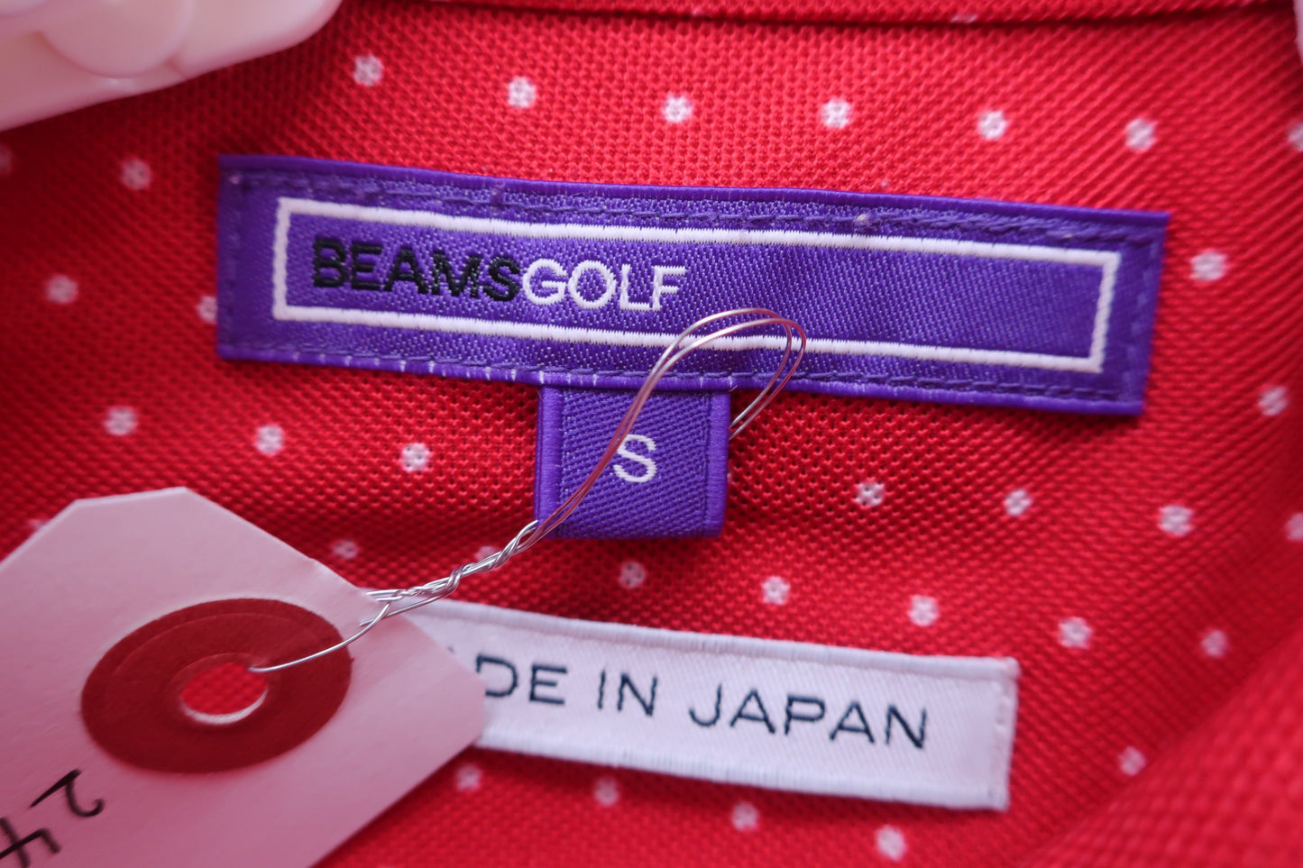 BEAMS GOLF(ビームスゴルフ) ポロシャツ 赤白ドット柄 レディース S A-4