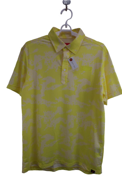 New Balance golf(ニューバランスゴルフ) 接触冷感4WAYストレッチポロシャツ 黄色総柄 メンズ 5 012-0168001 A-1