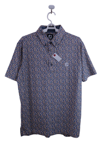 FOOTJOY(フットジョイ) ポロシャツ グレー黄色総花柄 メンズ L A-1