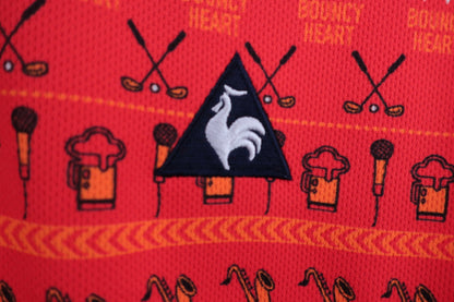 le coq sportif(ルコックスポルティフ) ポロシャツ オレンジ総柄 メンズ L S-3