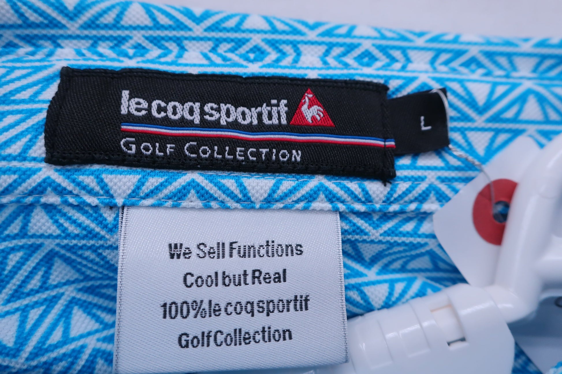 le coq sportif(ルコックスポルティフ) ポロシャツ 水色白総柄 メンズ L S-2