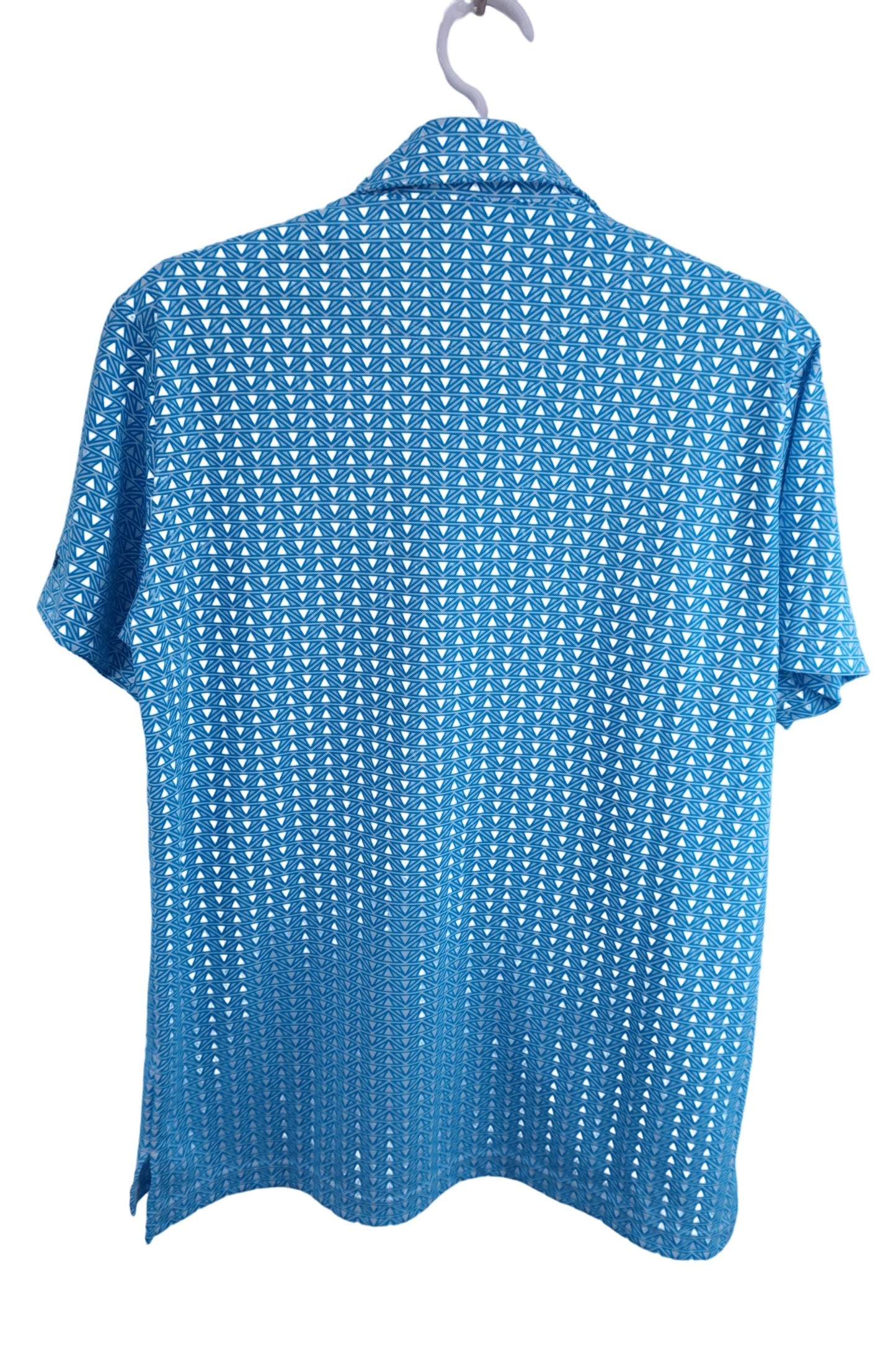 le coq sportif(ルコックスポルティフ) ポロシャツ 水色白総柄 メンズ L S-4