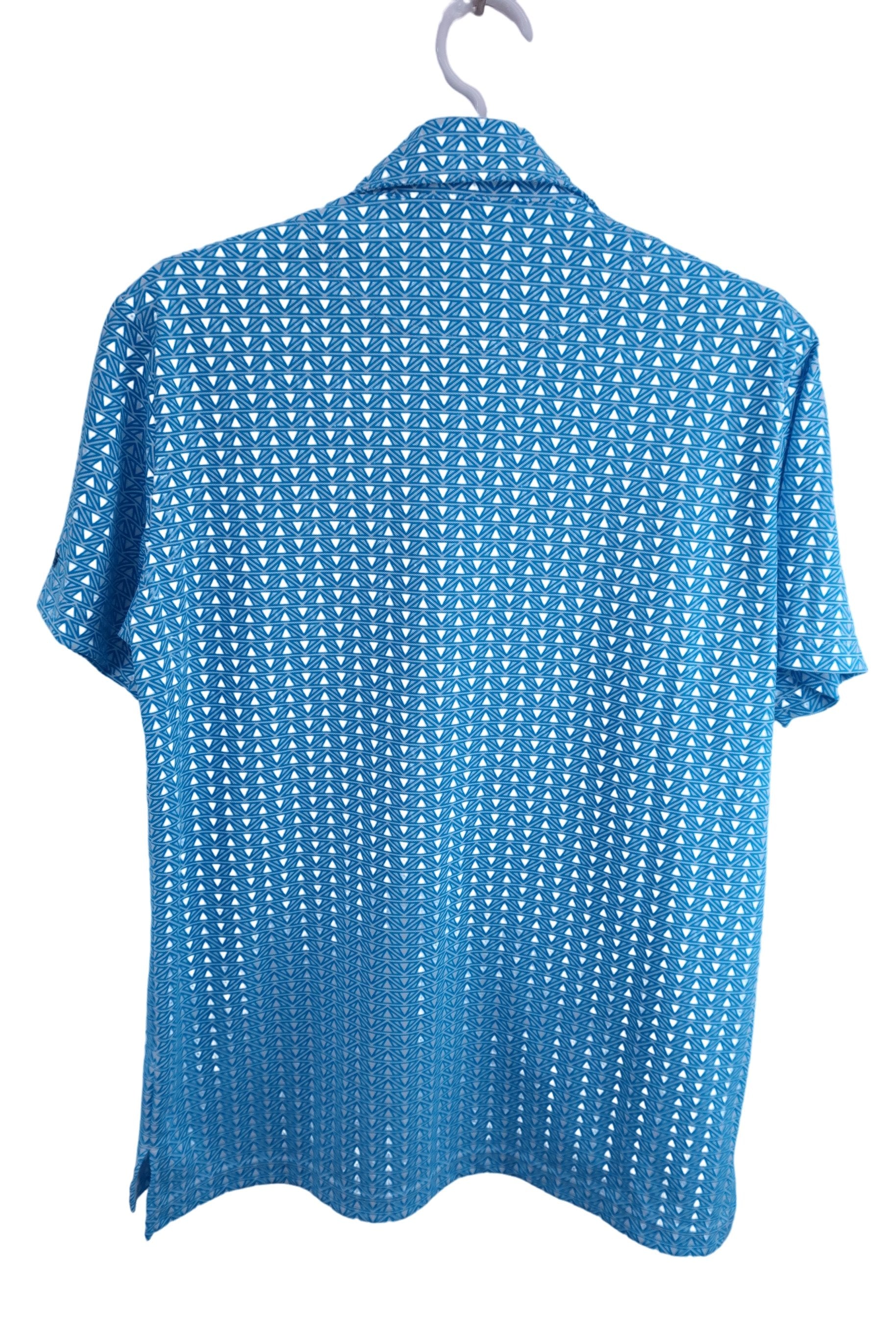 le coq sportif(ルコックスポルティフ) ポロシャツ 水色白総柄 メンズ L S-4