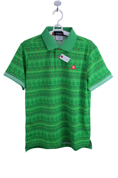 le coq sportif(ルコックスポルティフ) ポロシャツ 緑総柄 メンズ L S-1