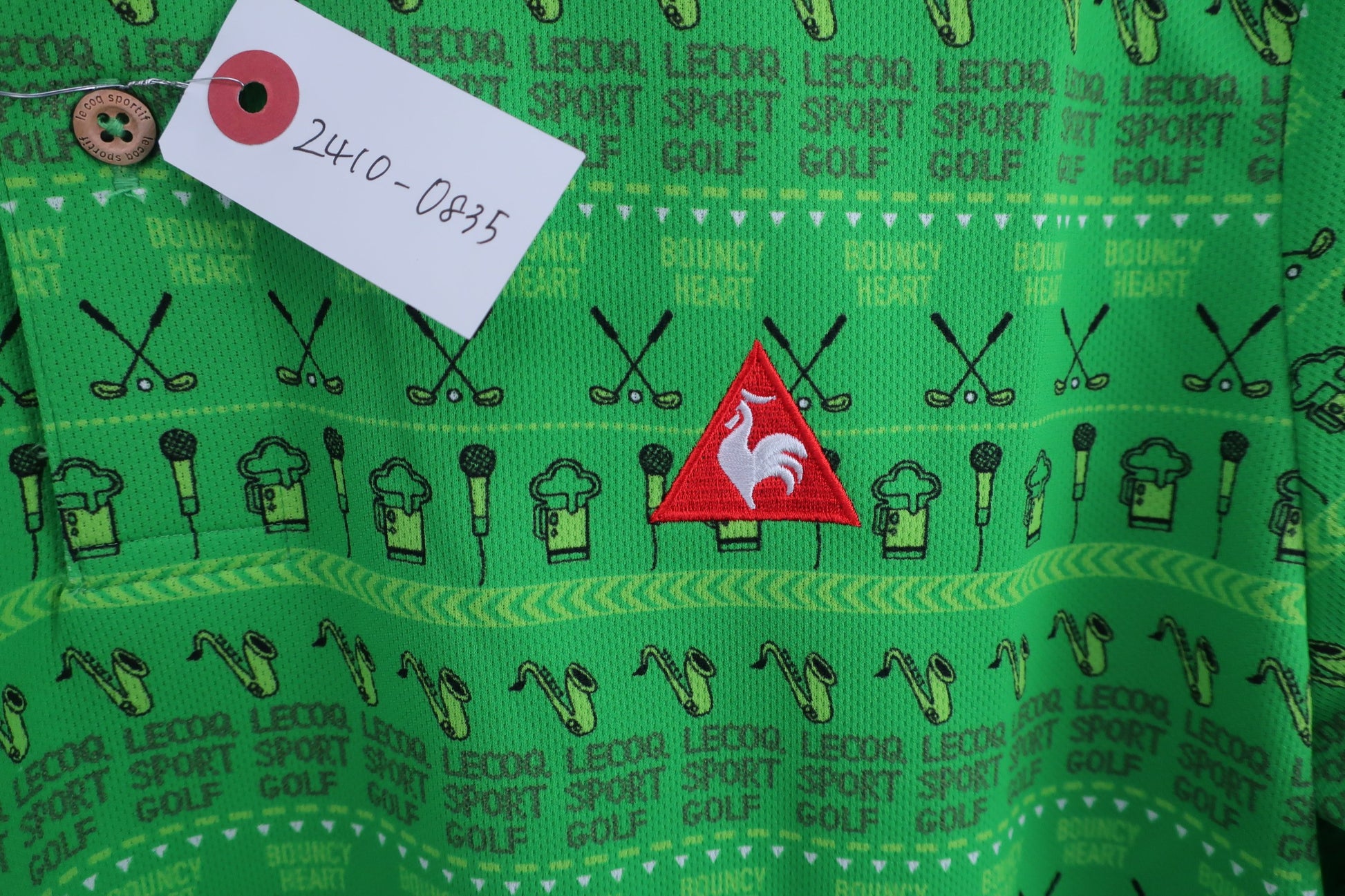 le coq sportif(ルコックスポルティフ) ポロシャツ 緑総柄 メンズ L S-3