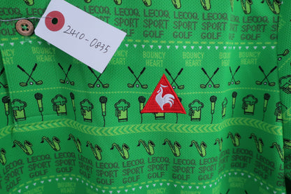 le coq sportif(ルコックスポルティフ) ポロシャツ 緑総柄 メンズ L S-3