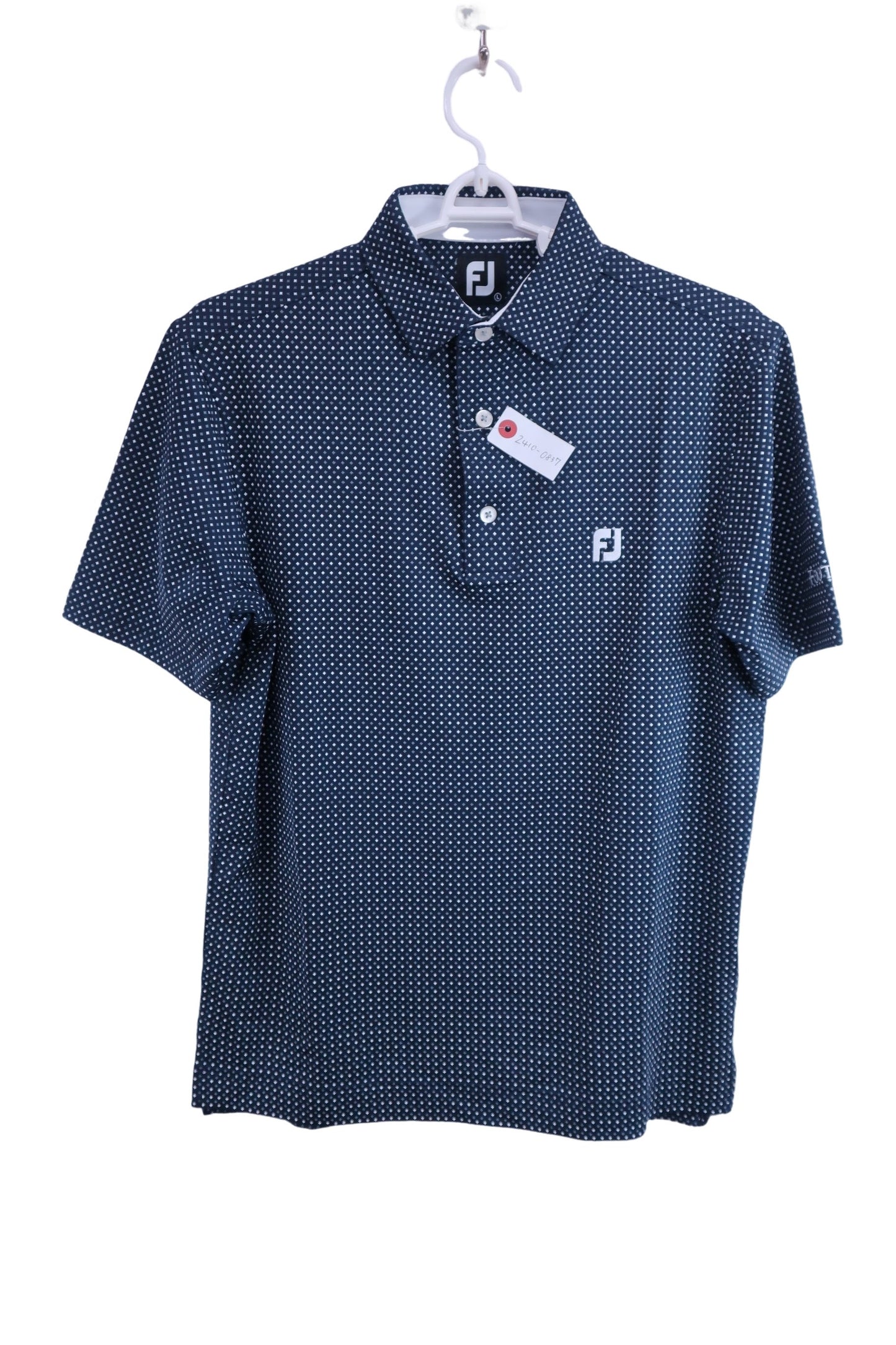 FOOTJOY(フットジョイ) ポロシャツ 紺白総柄 メンズ L S-1