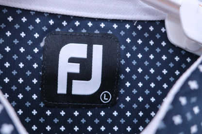 FOOTJOY(フットジョイ) ポロシャツ 紺白総柄 メンズ L S-2