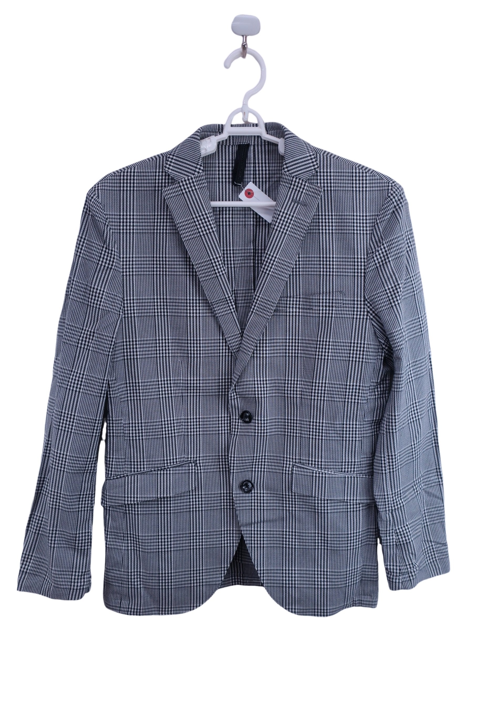 MONSIEUR NICOLE 薄手テーラードジャケット 白黒チェック メンズ 48 A-1