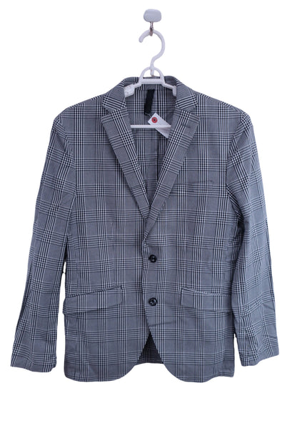 MONSIEUR NICOLE 薄手テーラードジャケット 白黒チェック メンズ 48 A-1