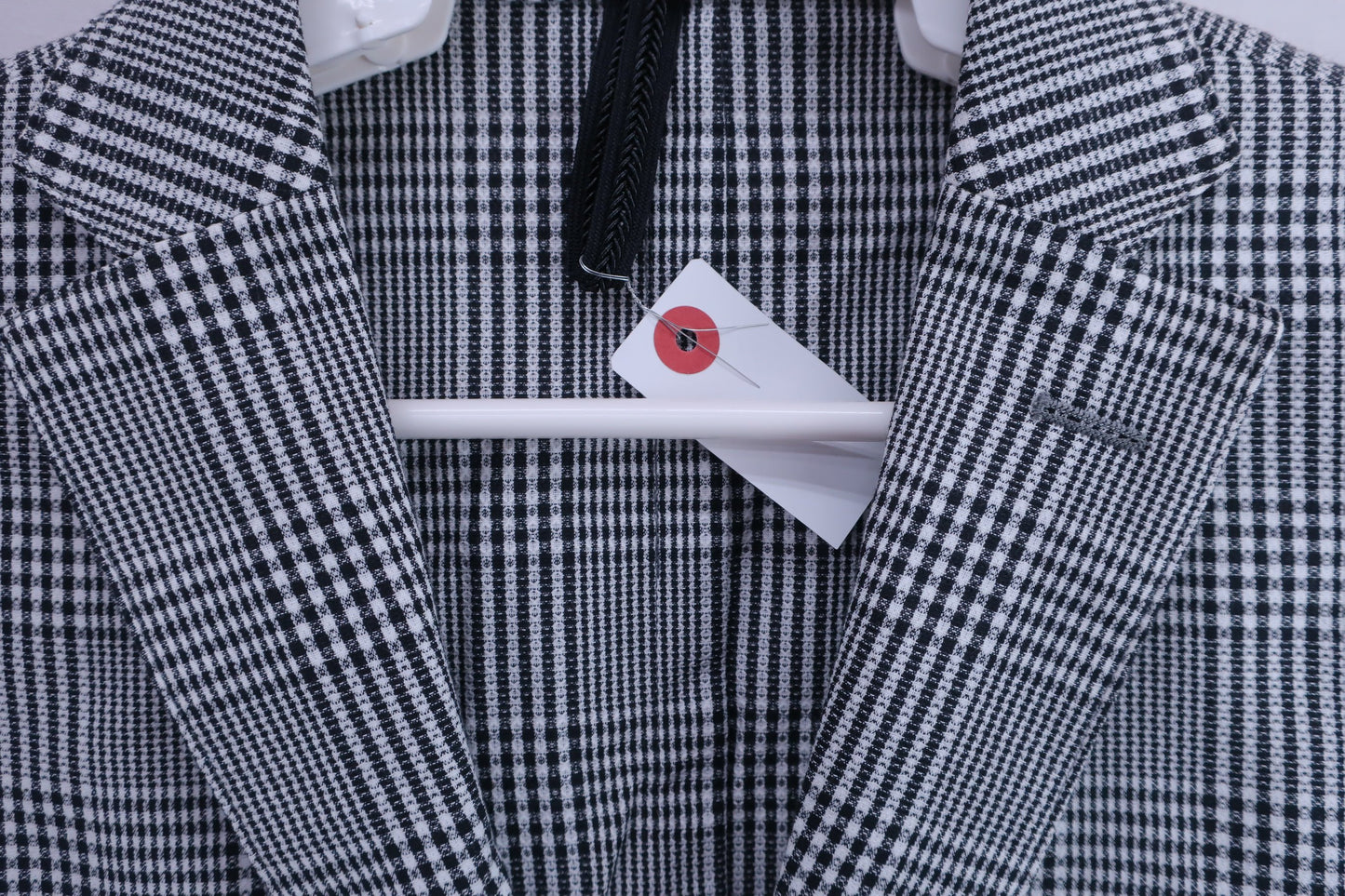 MONSIEUR NICOLE 薄手テーラードジャケット 白黒チェック メンズ 48 A-2